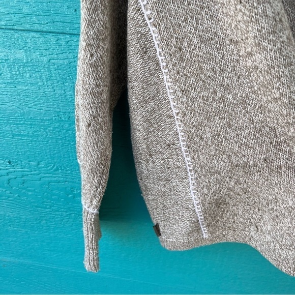 WOOLRICH COTTON WOOL SAGE GREEN KHAKI HEATHER  QUARTER ZIP SWEATER SIZE XL - Picture 4 of 8